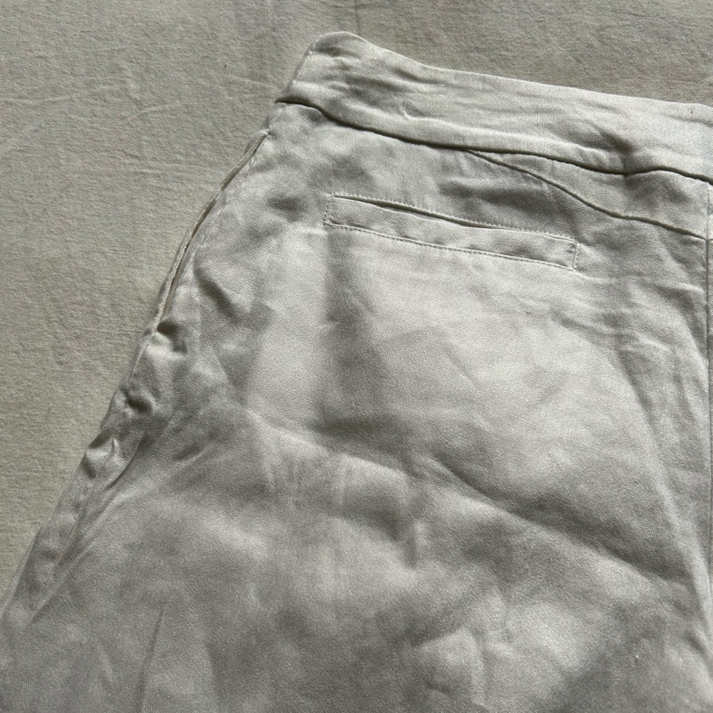Bebe White Linen Blend Trousers with Fabric Tie Belt - Picture 11 of 15